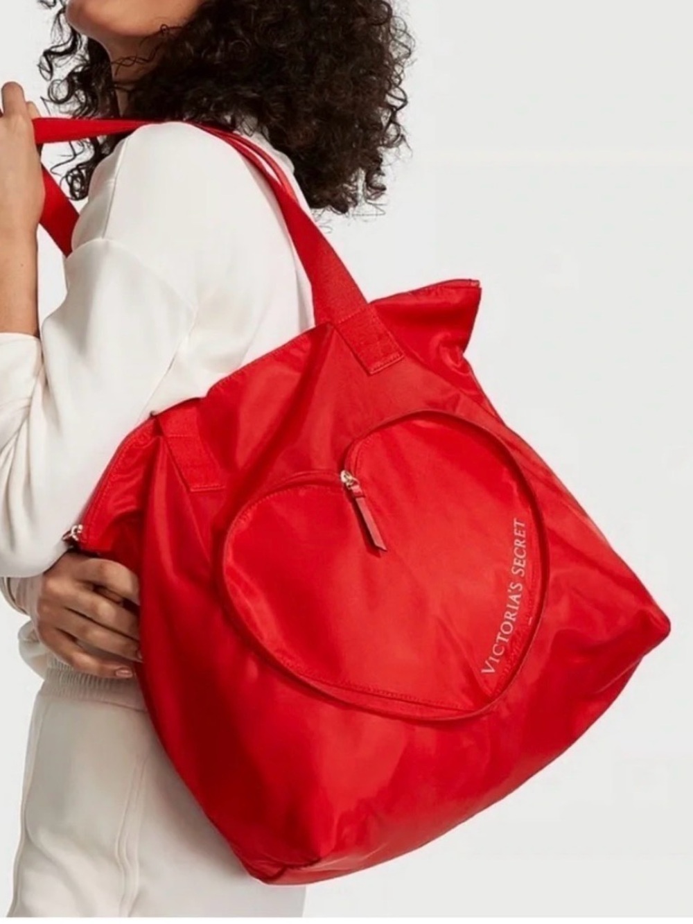 NWT Victoria’s Secret Red Packable Heart Tote Bag